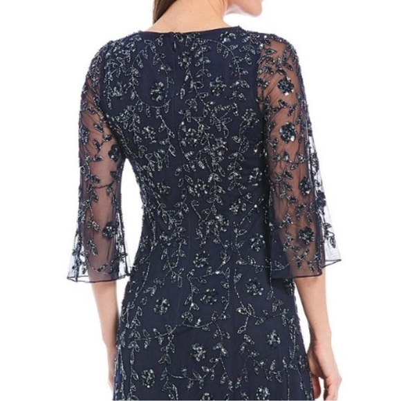 Aidan Mattox Blue Midnight Full Sequin Gown - Picture 3 of 12